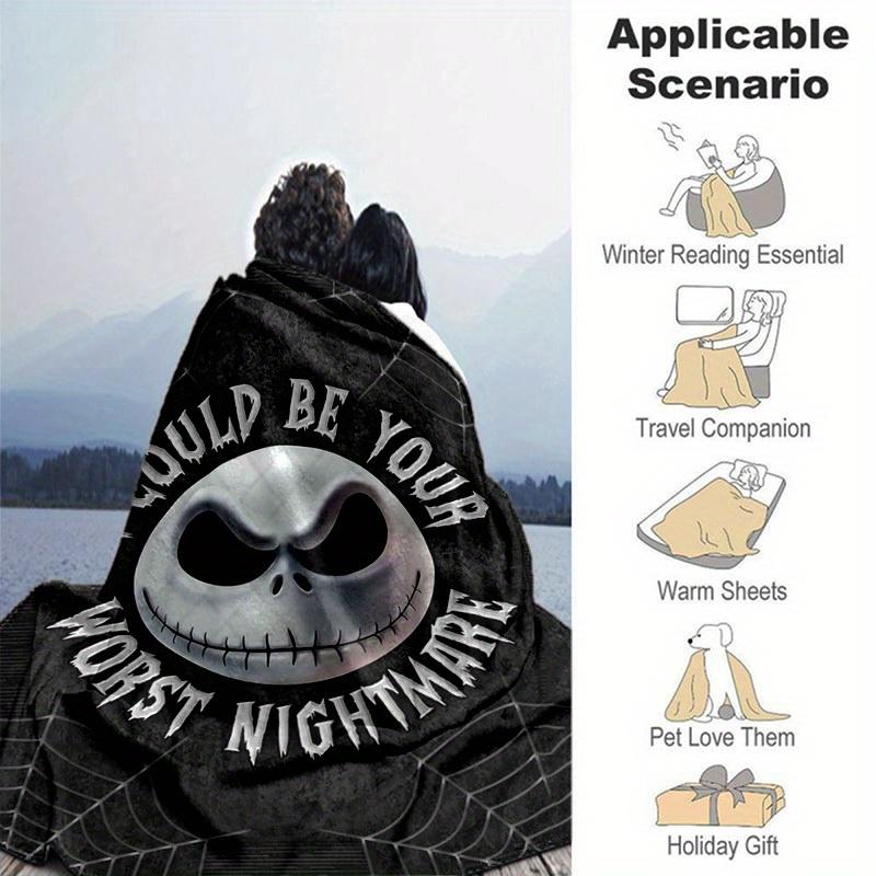 1pc. Nightmare Before Christmas Jack Skellington Throw Blanket, Cozy Blanket for Bed, Couch, Car Seat Cover, Gift Idea for Friends and Famil