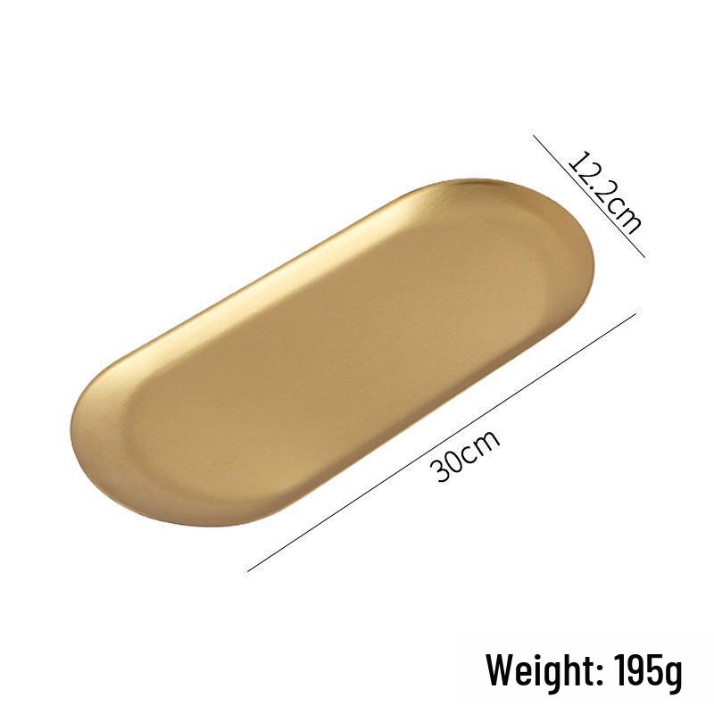 

Поднос из нержавеющей стали Nordic для хранения послеобеденного чая, торта, полотенец, ювелирных изделий и зеркала Medium Thick (23×9.5CM)