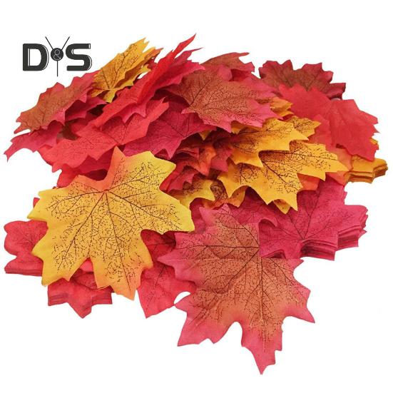 50 Uds. Hoja de arce Artificial de simulación de 8cm
