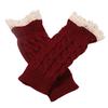 Winter Women Fashion Lace Trims Fingerless Knitted Mitten Wrist Warmer Gloves