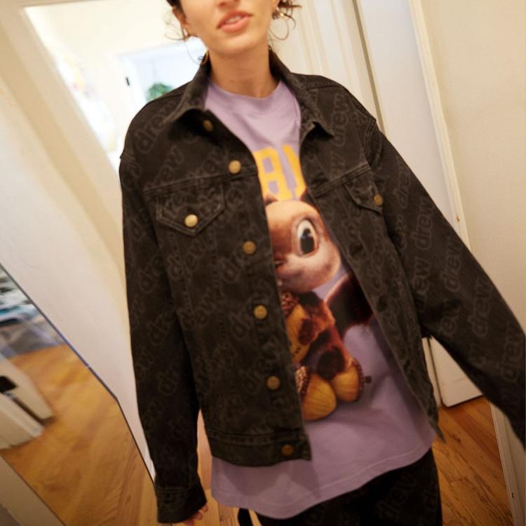 Drew House Oversized Trucker Jacket 'Black Secret Repeat' Men's DR-FW22-524