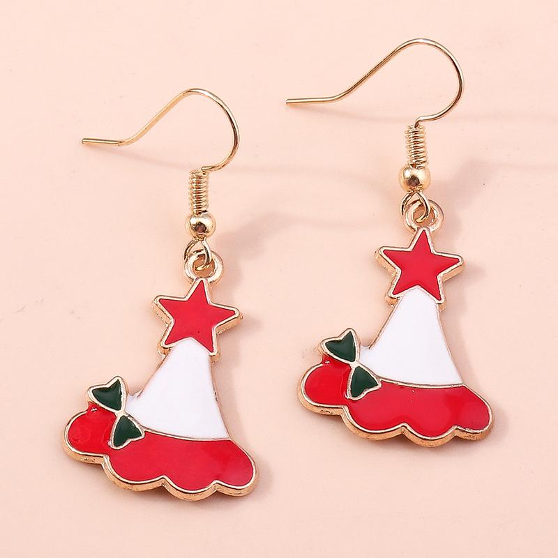 Fashion Merry Christmas Wreath Circle Hoop Earrings for Women Girls New  Party Festival Jewelry Gifts
