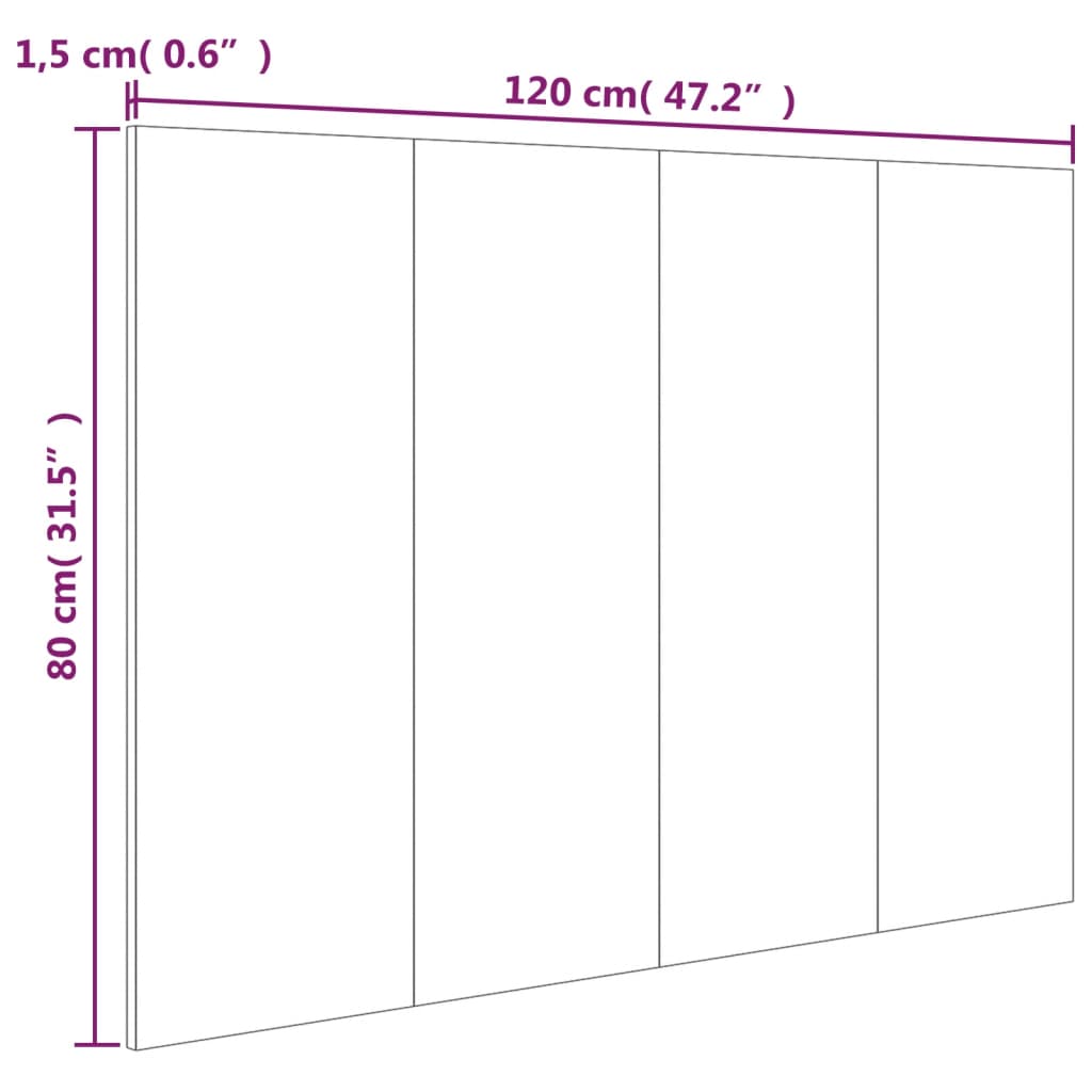 Vidaxl Bed Headboard, Sonoma Oak, 120X1.5X80 Cm