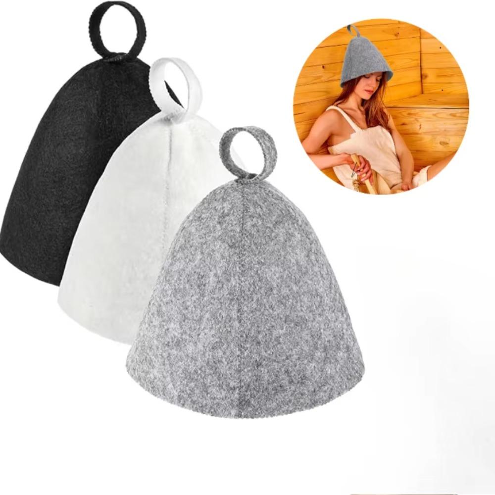 Breathable Felt Sauna Hat Thermal Protection Heat Resistant Felt Sauna Cap Sweat Absorption Lightweight Sauna Accessory