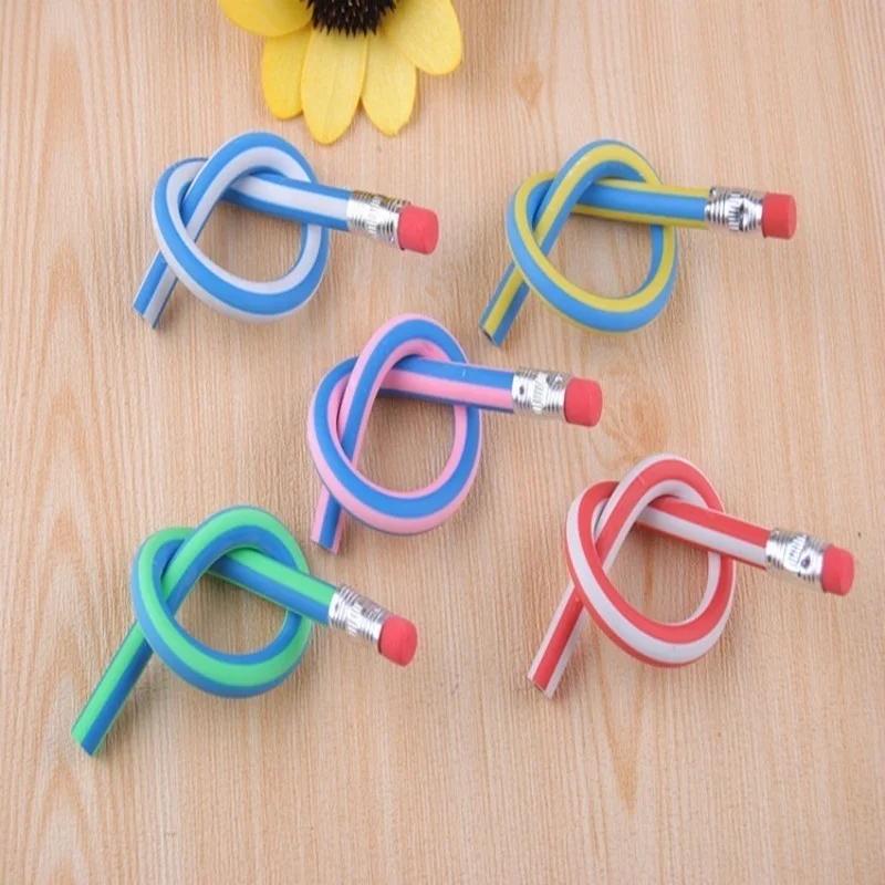 5pcs/lot random Creative stationery folding, constant bending, soft pencils, deformed pencils, elementary school gifts, prizes