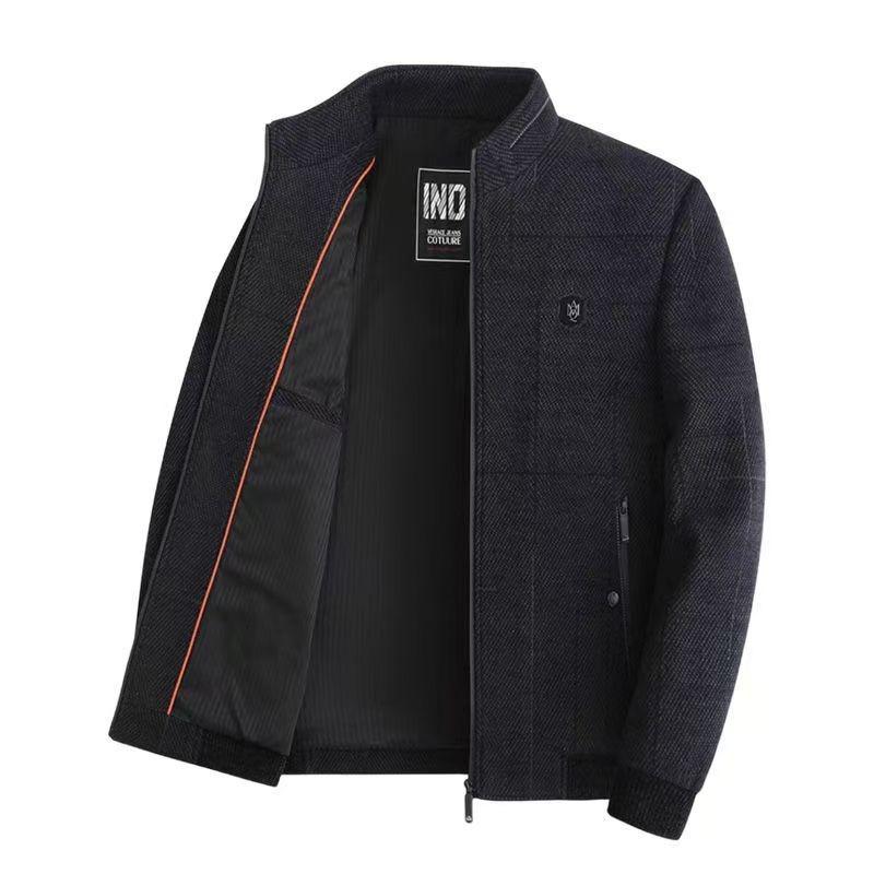 Thick Chenier Men's Dad Spring and Autumn Jacket Medium Old Father Jacket Casual Lapel New