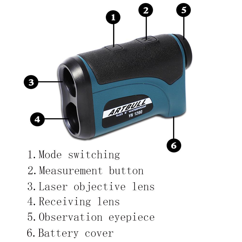 ARTBULL Laser Golf Rangefinder Hunting Monoculars Outdoor Digital Height Angle Distance Meter with 5 Modes
