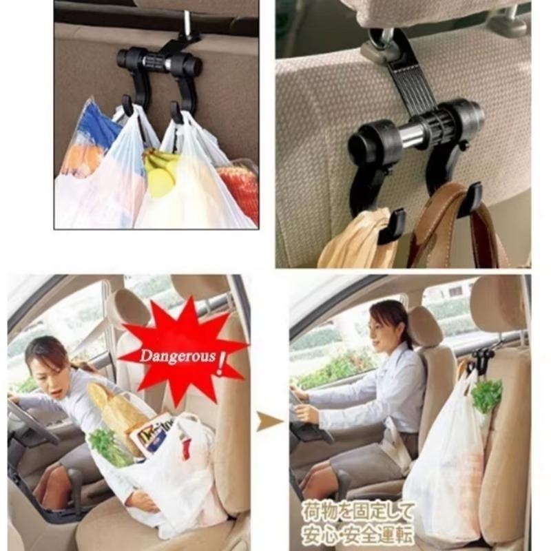 2Pcs Universal Car Seat Back Storage Hook Sundries Hanger Bag Holder Multifunction Car Hooks Vehicle Storage Organizer