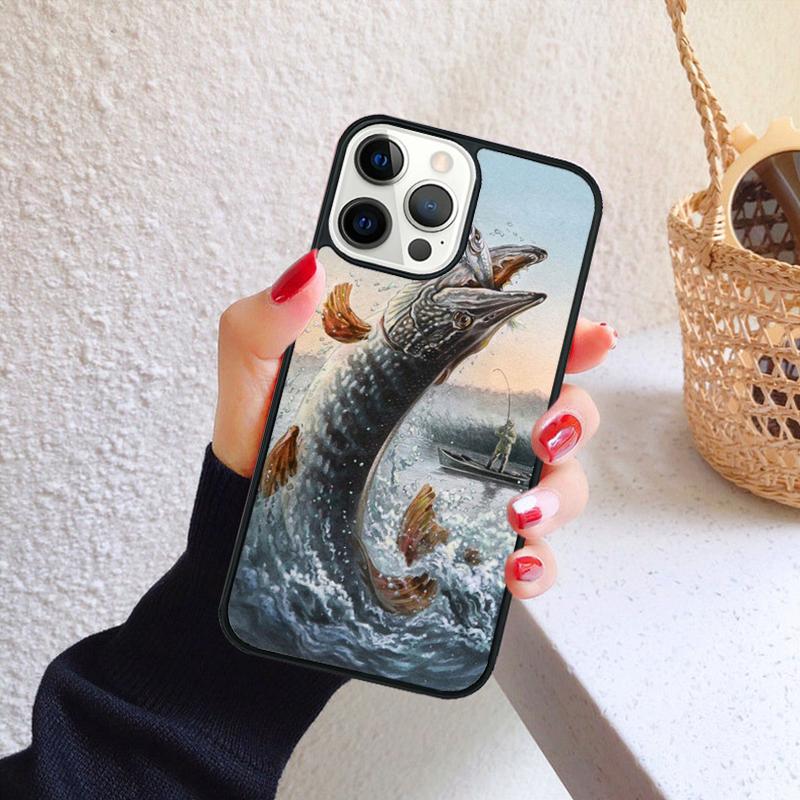 Pike Fishing Bait Spinner Phone Case for iPhone 17 Air 16 15 14 12 13 PLUS 11 PRO MAX Back Cover Fundas Shell