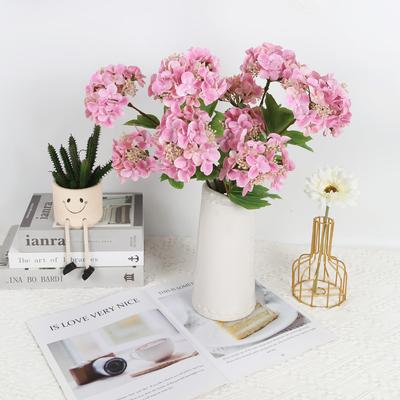 Künstliche Hortensie mit Stiel, fühlt sich echt an, künstliche Hortensie, 2 Köpfe, große künstliche Hortensienblüten für Hochzeiten, Zuhause, Zimmer, Tischdekoration