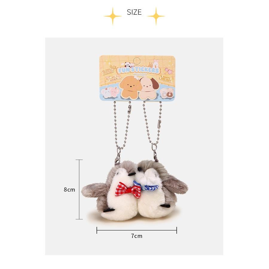 Cute Hugging Animal Plush Keychain Set, 8 Styles Coupled Animal Bag Charms,Hugging Panda/Bear Keyrings, Fluffy Plush Animal Pair Pendant Collection
