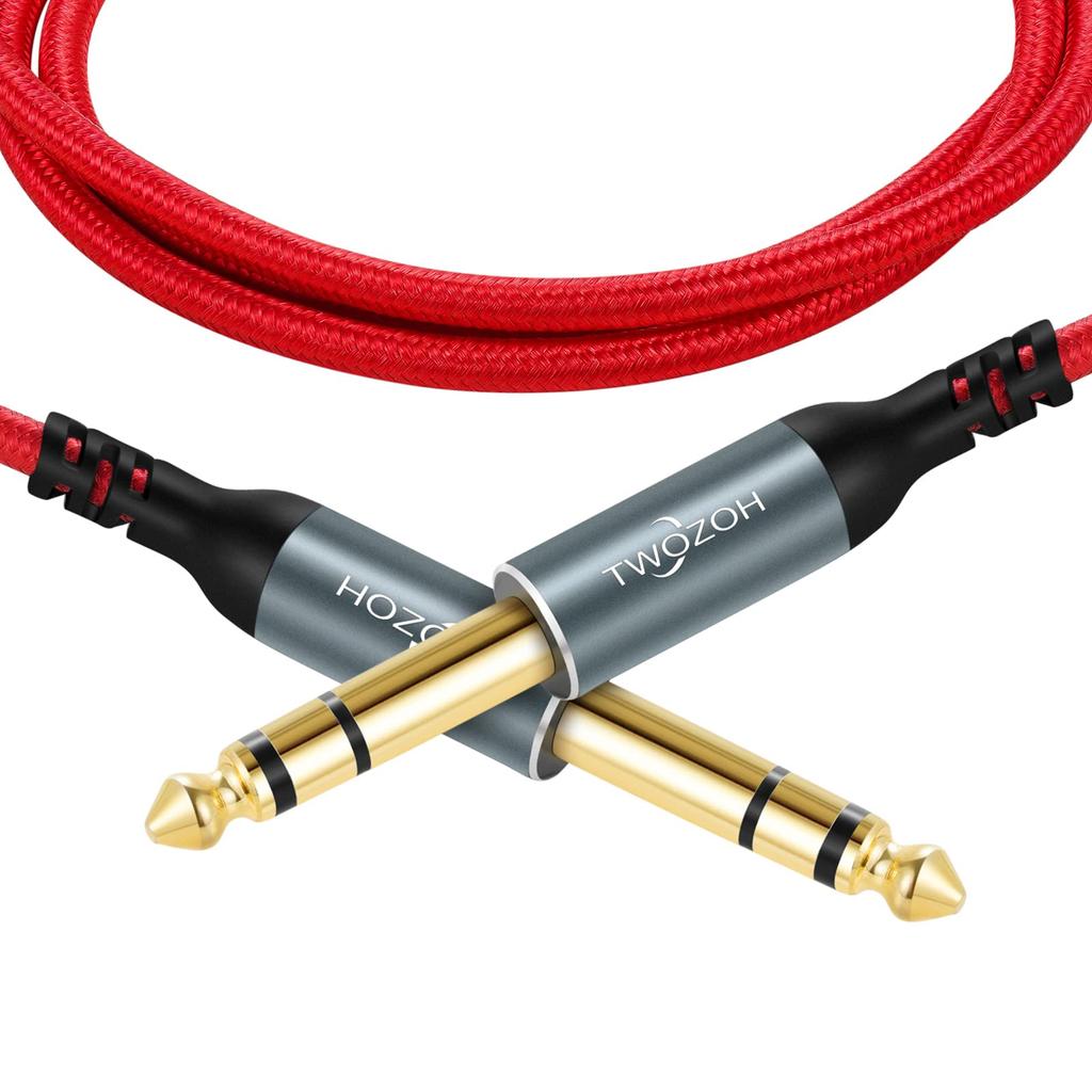 Twozoh 6.35mm Audio Cable, 1.5M, TRS Balanced Stereo Audio Guitar Cable, Male To Male (1M-5M), Invoice Available