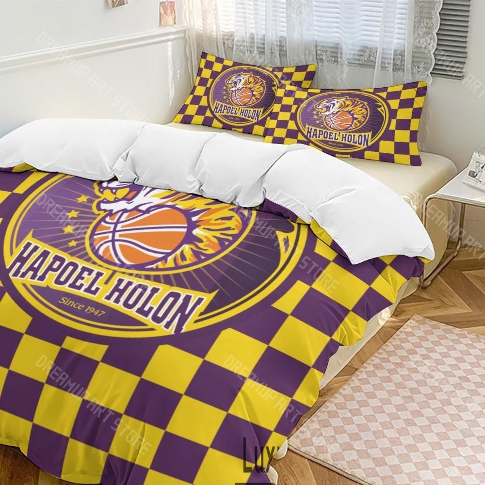 3D-Druck Hapoel Holon Basketball Bettwäscheset Twin Queen King Full Size Bettdeckenbezug Kissenbezug Bett Jungen Mädchen Erwachsene Heimtextilien