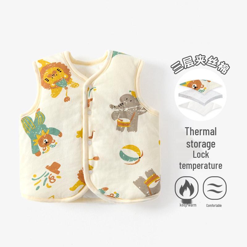 Jingqi Baby Gesteppte Baumwollweste für Säuglinge - Ärmellos, Warme Herbst-/Winterjacke für Neugeborene