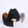 Popular European and American classic splicing suede western cowboy hat men's and women's senior big-brimmed cowboy hat