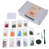DIY Beaded Christmas Tree Decoration Set with Multicolored Plastic Beads, Warm Light for Tabletop, Shelf, and Entryway 87HA