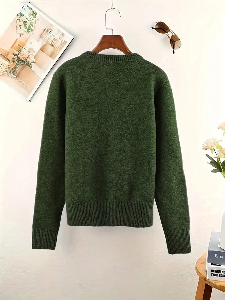 2025 Women's European & American Color Block Button Sweater