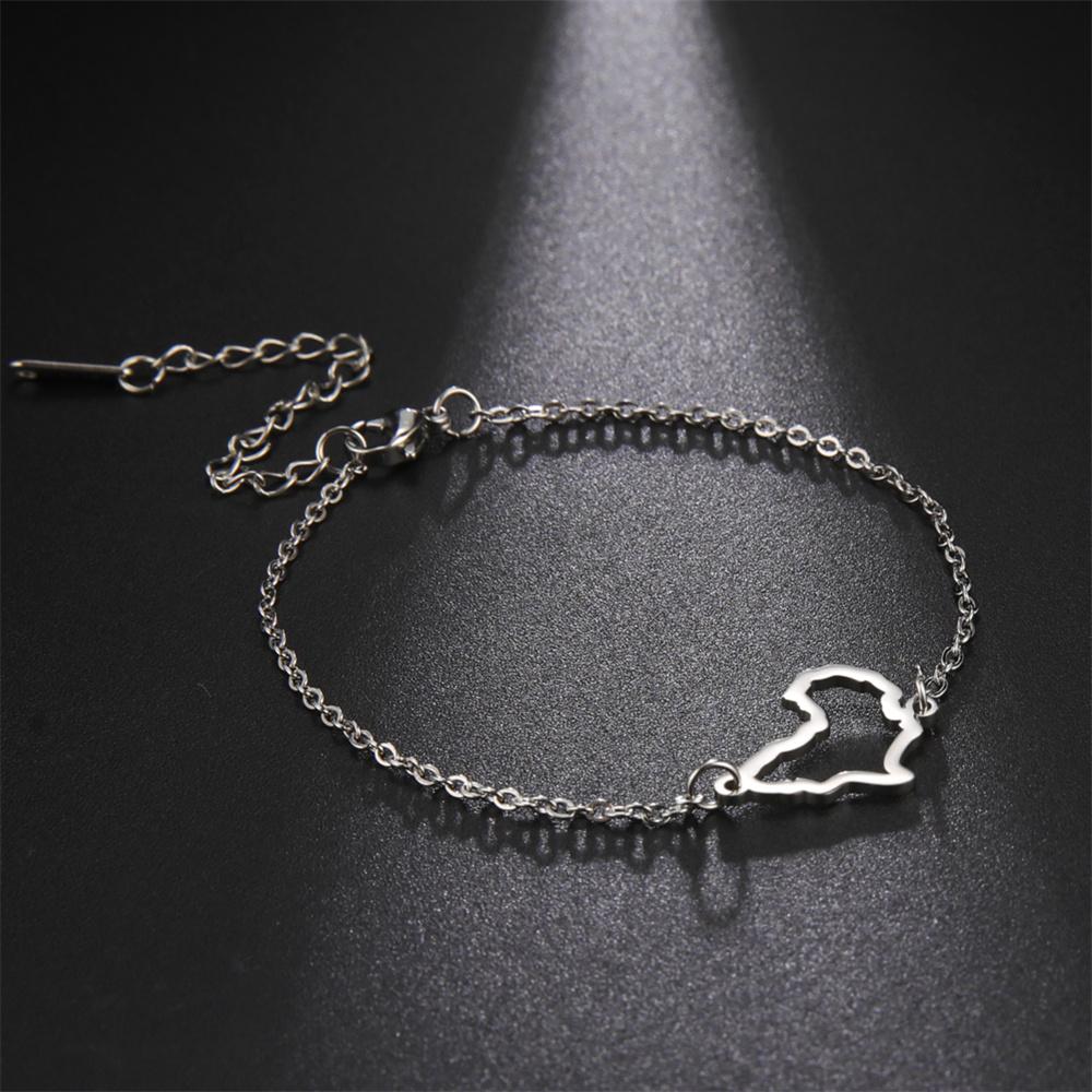 Africa Map Bracelet for Women Girls Gold Color Stainless Steel African Map Charms Link Chain Wrist National Jewelry Gift