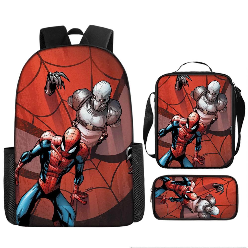 Spider-Man Cartoon Backpack Parallel World Student Cartoon Backpack Children'S School Bag Pencil Case