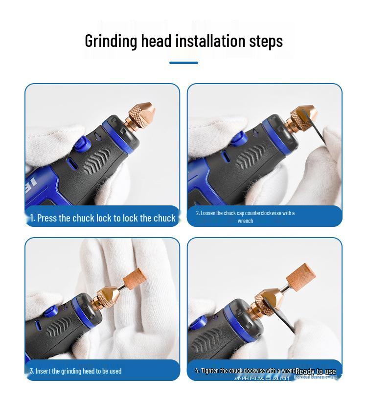 Rechargeable Electric Grinder: Lithium Battery, 5-Speed, Multi-Tool for Engraving, Polishing, Drilling, Wood & Root Carving.