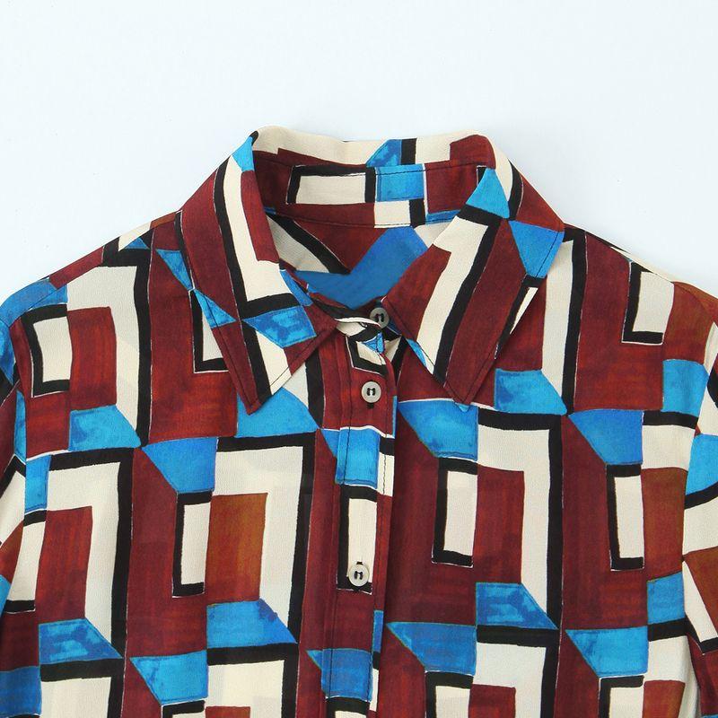 Kaslead New Arrival Women's Clothing Fashion Style Print Long Shirt Bell-Bottom Pants 2543094 2541090 020