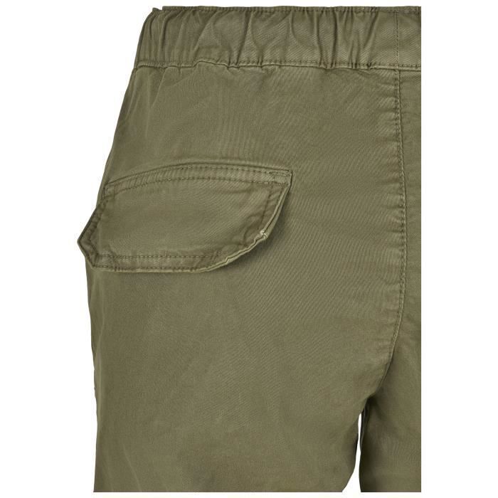 Pantalon Femme - Urban Classics - High Waist Cargo - Vert Olive - Taille Haute - Adulte