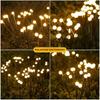 Solar Firefly Lights with 6/8/10 LEDs Starlight Swaying Garden Landscape Ambiance Lights for Patio Trail Outdoor Decor
