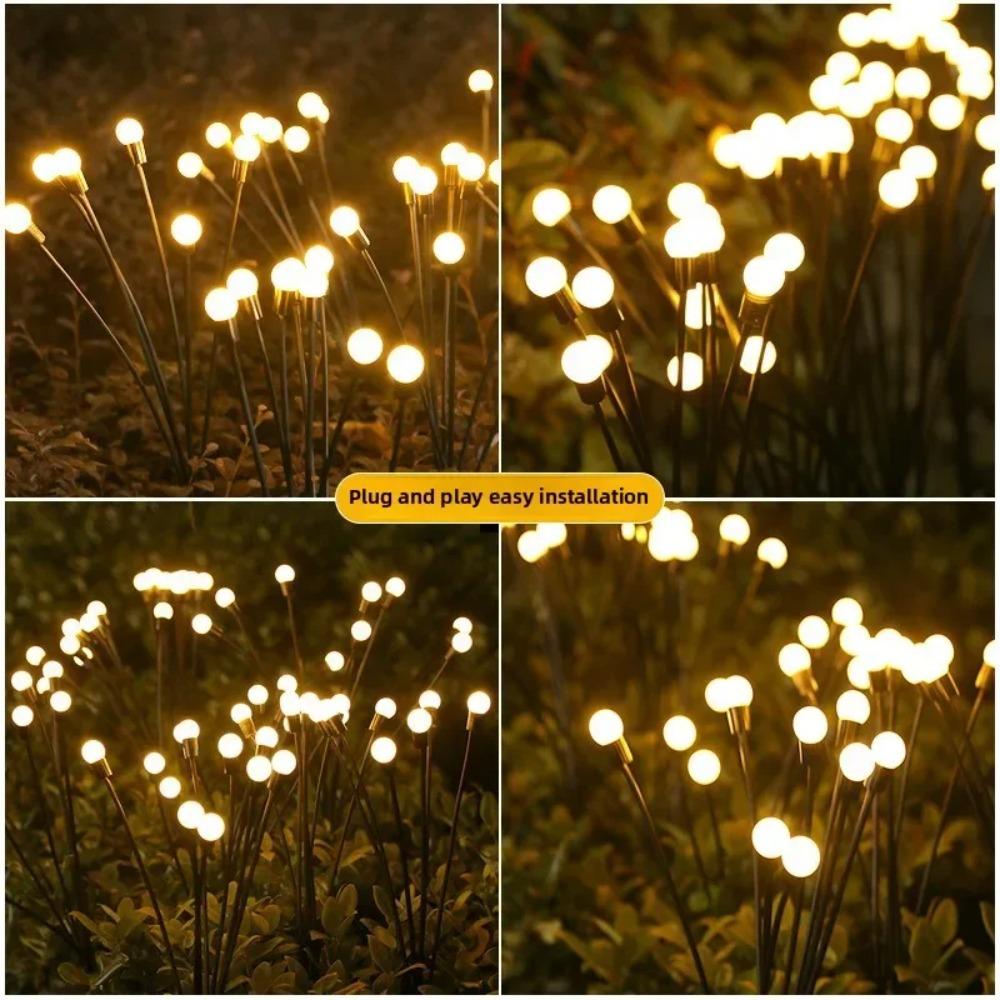 Solar Firefly Lights with 6/8/10 LEDs Starlight Swaying Garden Landscape Ambiance Lights for Patio Trail Outdoor Decor