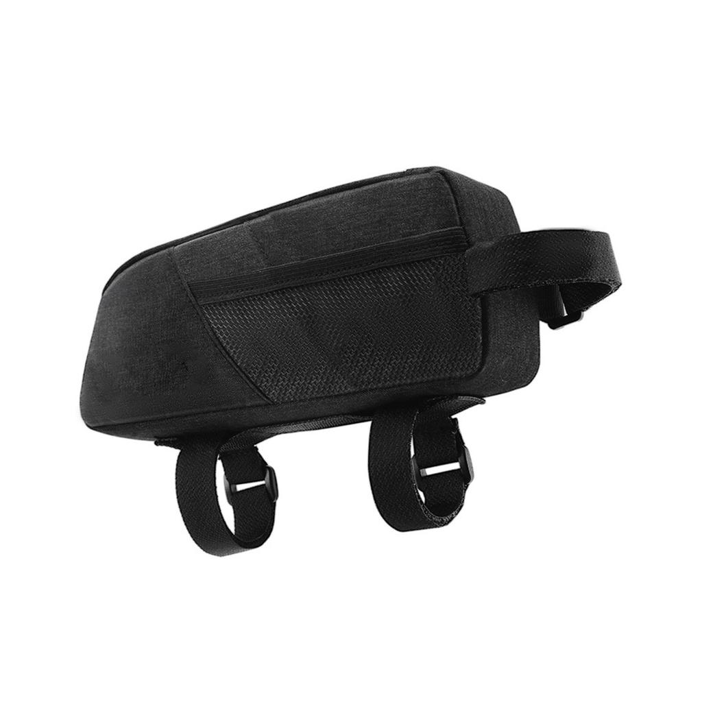 Top Tube Bike Bag Streamlined Design with Triple Hook and Loop Fasteners Side Mesh Pockets Durable Cycling Storage for