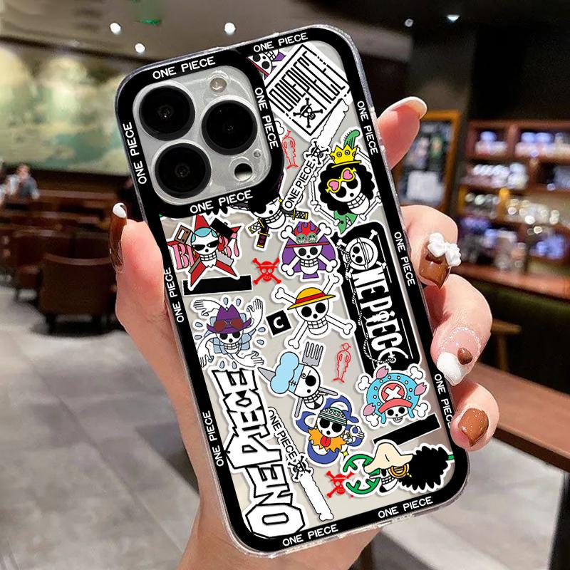 Japanese Anime L-Luffys LOGO Case For iPhone 16 15 14 13 12 11 Mini Pro Max X XR XSMax 7 8 Plus SE20 Ones Pieces Clear Cover