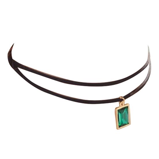 Винтажный квадратный подвесной кулон со стразами, двухслойное колье, ожерелье, ювелирные изделия