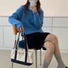 Korean version lapel double zipper pit striped thin knitted cardigan women's autumn and winter new Polo collar versatile sweater women's clothing