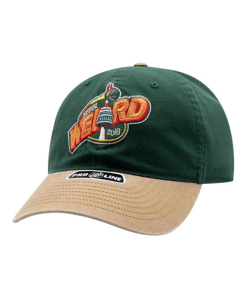 Wieoldeuwoldeu Weald Tower Pigment Color Block Ball Cap Green
