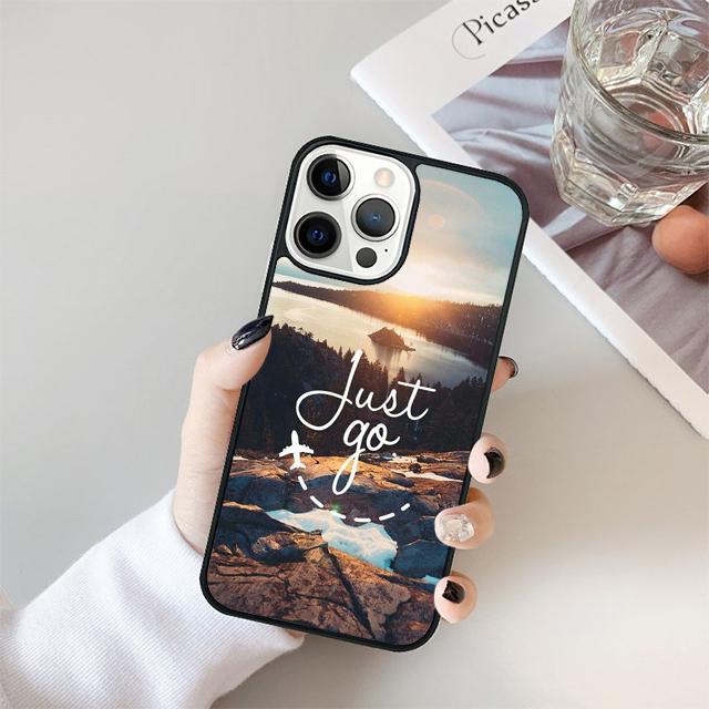 Travel mountain sea beach quotes Cover For iPhone 17 Air 15 16 14 13 12 Pro Max 11 Pro Max Plus Phone Case Coque