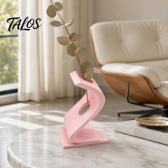 Small Table Sculpture 3D Printed Curved Flower Arrangement Stand, Minimalist Holder Ornament, Detailed Craft Statue Creative Artistic Decoration