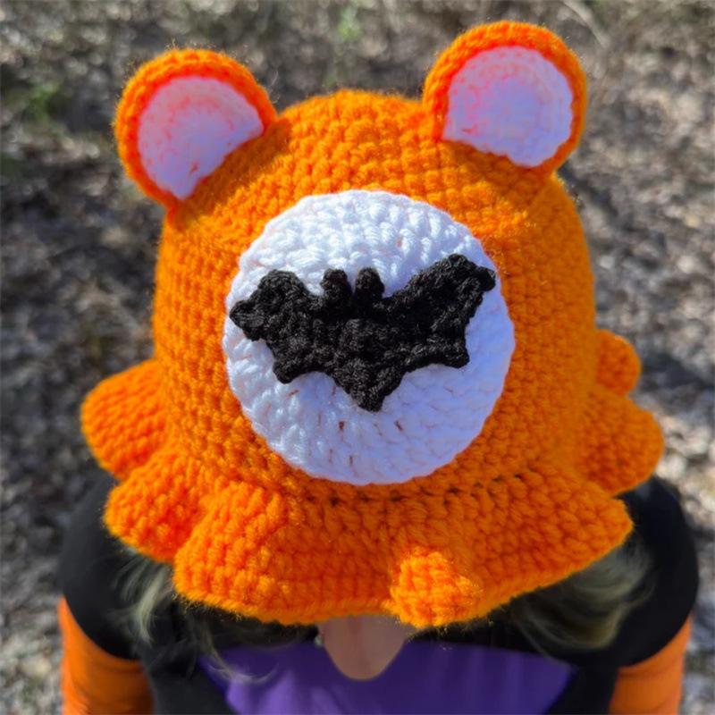 

Новая шапка с ушками кролика, связанная вручную, унисекс, забавная фотосъемка, популярная шапка с изображением маленьких животных Adult 57-59cm