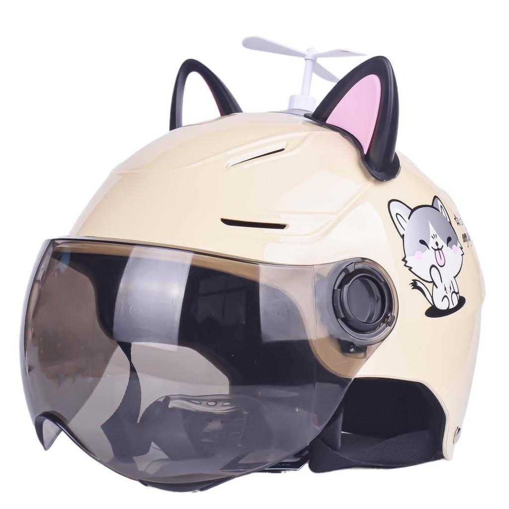 Electric Car Helmet Cute Cat Lightweight Personality Summer Riding Helmet National Standard Sun Protection Hat