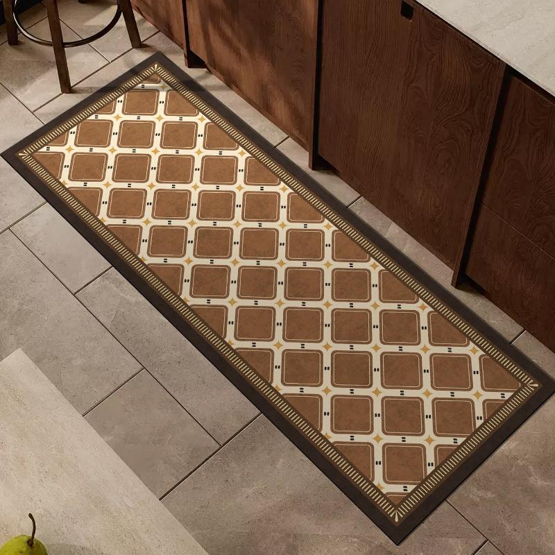 Kitchen Floor Mat Diatom Mud Absorbent Non-slip Rug Diamond Pattern Long Carpet American Style Home Decor Alfombra De Cocina