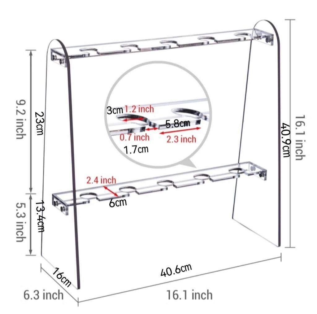 2/3 Tier Acrylic Champagne Glass Holder Champagne Stand Champagne Flute Glass Holder,Tabletop Stemware Hanging Display Rack