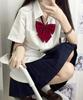 Women's Summer Short Sleeve Pleated White Top - College Style School Uniform
