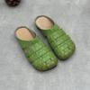 Johnature Genuine Leather Woven Slippers Handmade Comfortable Breathable Soft Soled Women's Slip-on Shoes