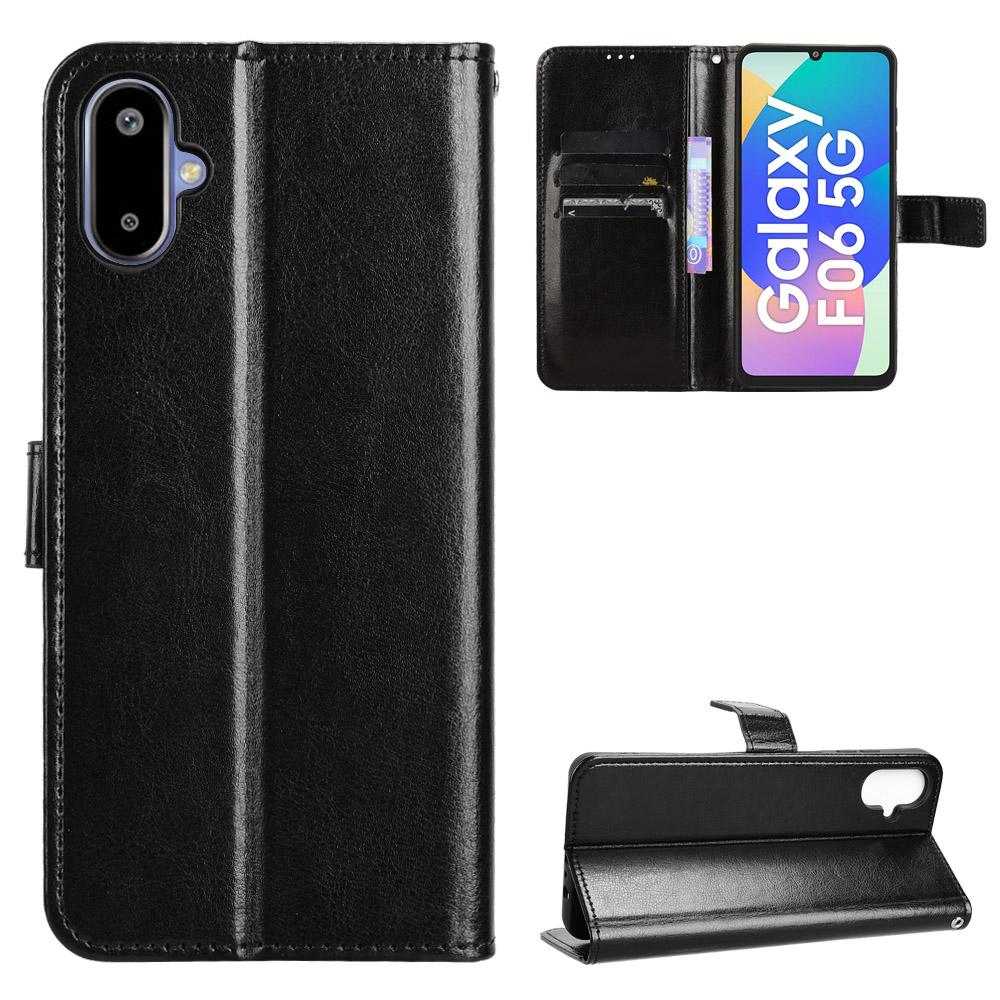 For Samsung Galaxy F06 5G/M06 5G Case Crazy Horse Texture PU Leather Phone Wallet Cover