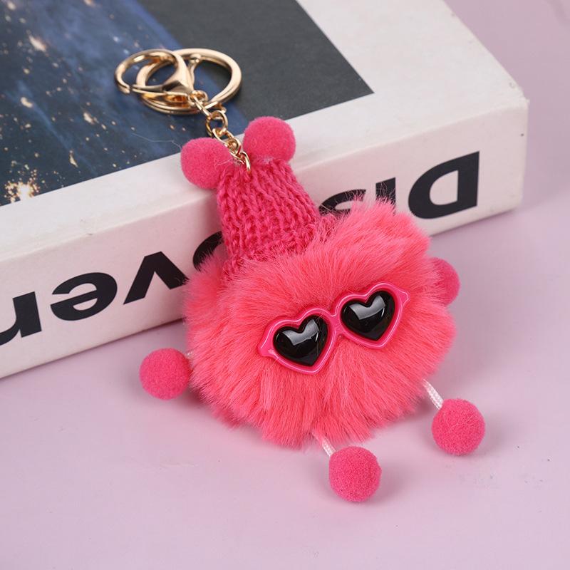 1PC Elfin Cute Backpack Charm Multicolor Plush Handbag Decoration Small Briquettes Keychain Key Chains