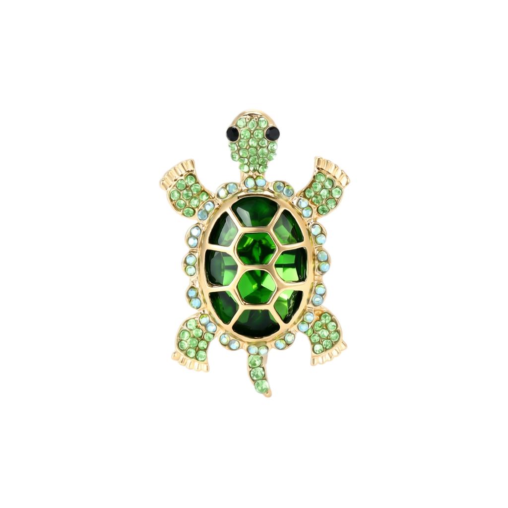 Sparkling Turtle Brooch Pin with Rhinestones, European Brooch for Women - Elegant Coat and Scarf Pin