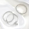 3 Pcs/Set Fashion Heart Pendant Bracelets Set for Women Vintage Simple Silver Color Ball Beaded Bracelets Bangles Jewelry Gifts