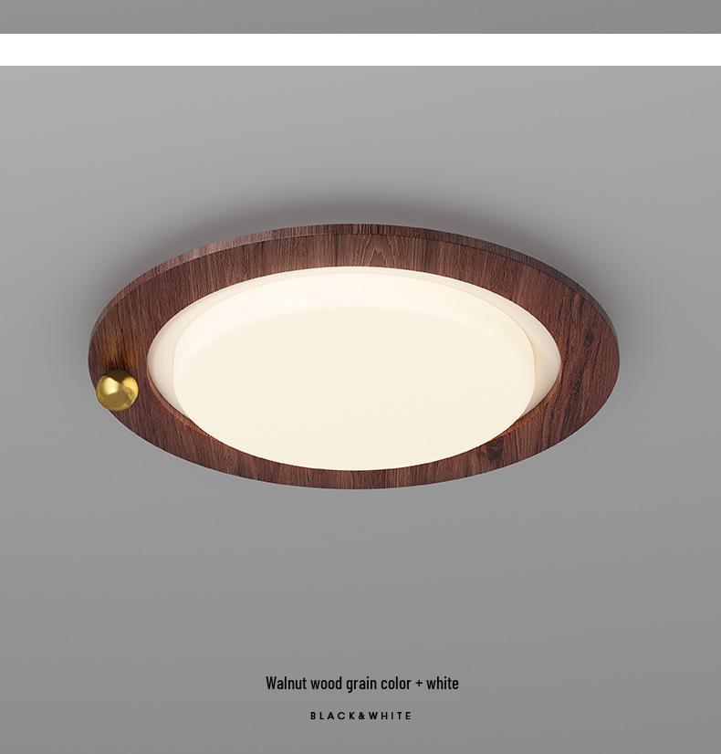 Chinese Style Retro Walnut Ceiling Light - Full Spectrum Eye Protection for Living Room & Study