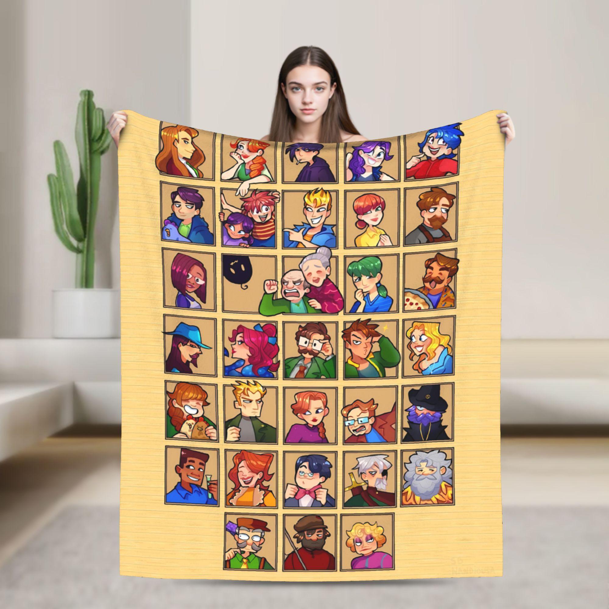 

Stardew Valley Animals Chicken Blanket Airplane Travel Flannel Throw Blanket For Couch Chair Soft Custom DIY Quality Bedspread 30x40in