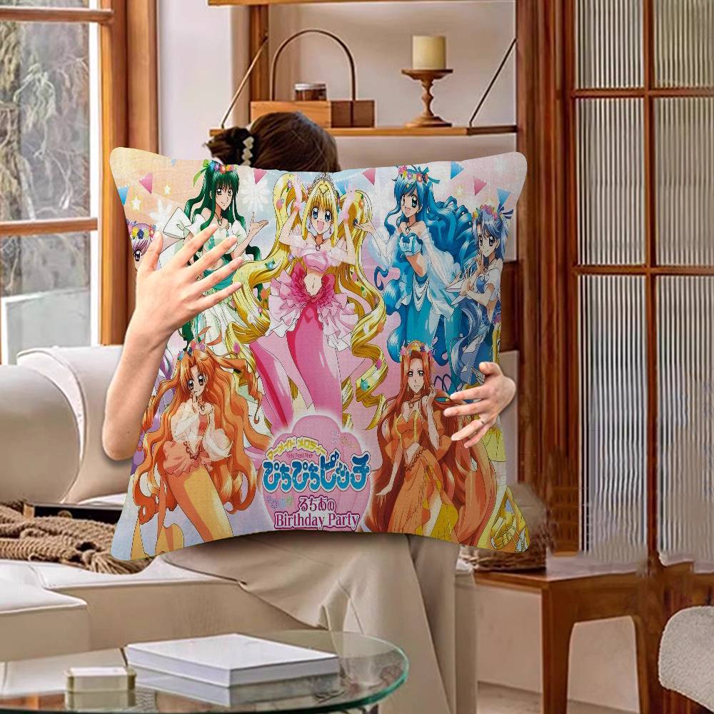Mermaid Melody Pichi Pichi Pitch Pillow Anime Pillow Sofa Bed Head Pillow Cover Cushion Cover 45x45 Cm Fashion