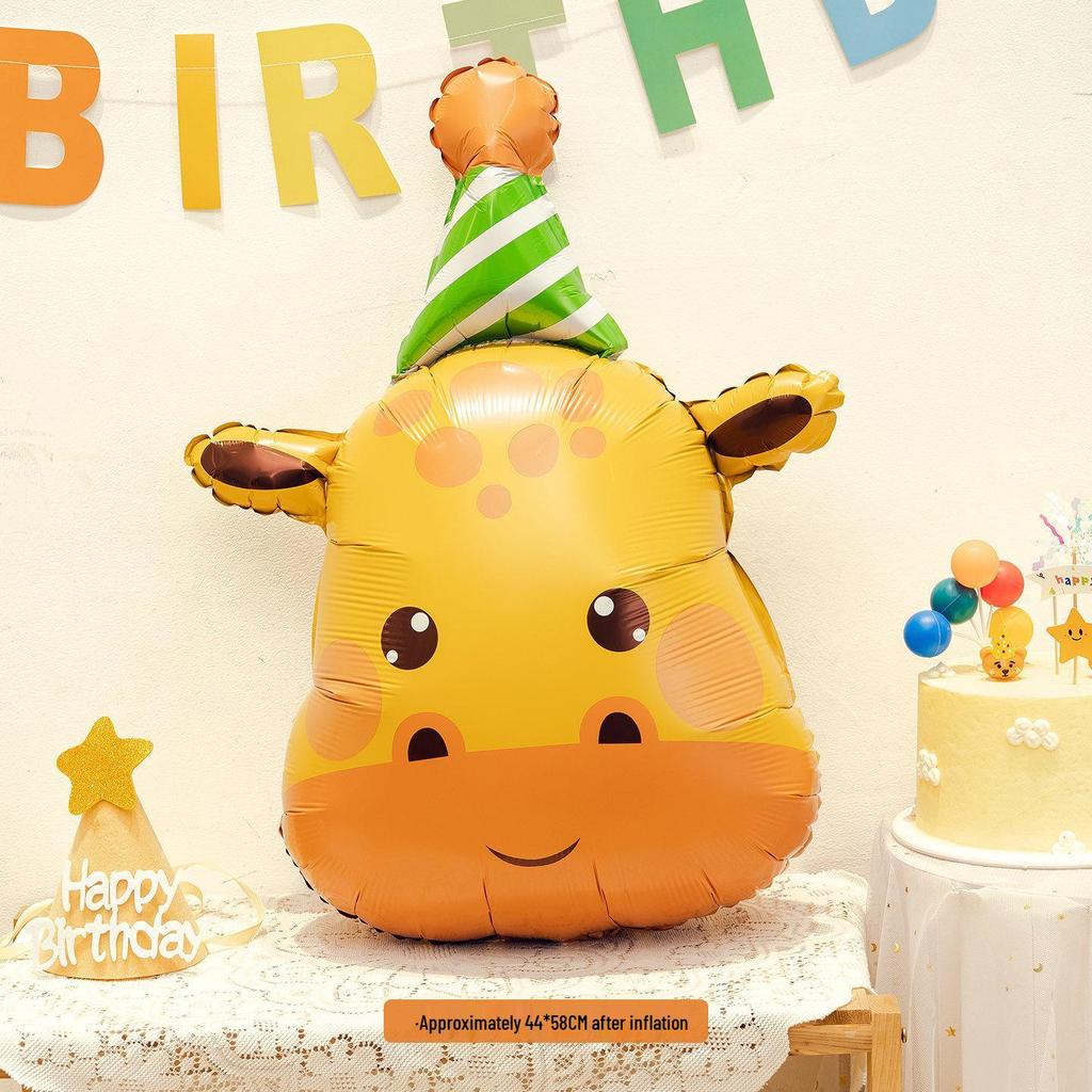 Children's Day Animal Balloon Hat First Birthday Photo Props & Background Decoration