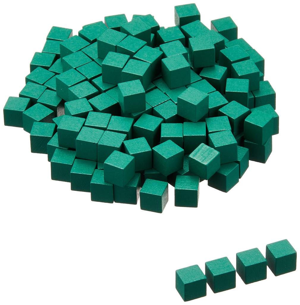 Green 10mm Wooden Cubes 150 (approx. Pieces)